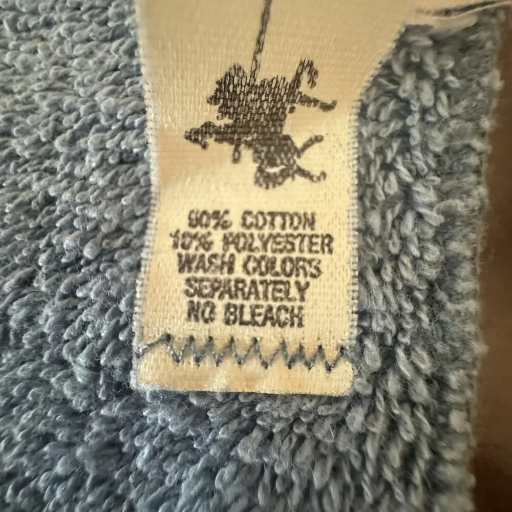 VTG Saturday Knight Bath Towel & Wash Rag Blue Sea Shell Embellished Cotton US